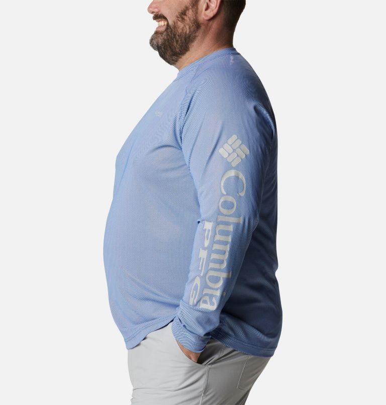 Hanorace Columbia PFG Terminal Deflector Long Sleeve Barbati Albastri Deschis | Plus Size NXA1S8MQ7